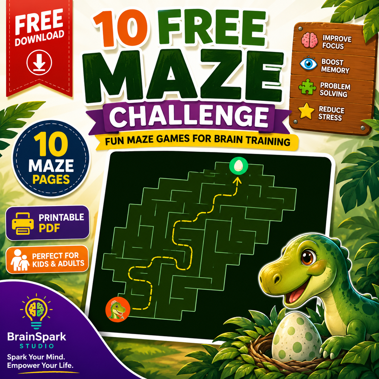 FREE Maze Challenge: 10 Fun Maze Games for Brain Training